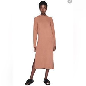 Anine Bing Zoey Sweater Dress in Camel